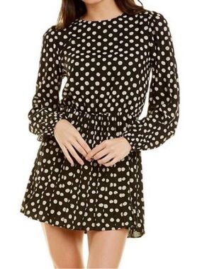 XIX PALMS Polka Dot Positano Terrace Pleated Mini Dress ~ Sz Small